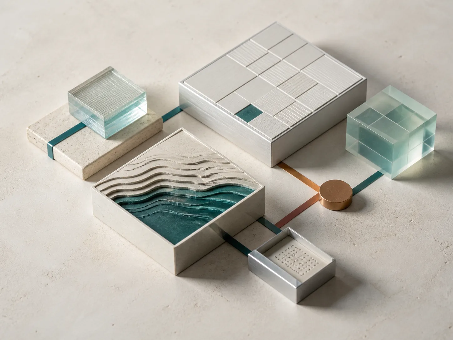 Modules en verre, métal et céramique reliés par des flux matérialisés